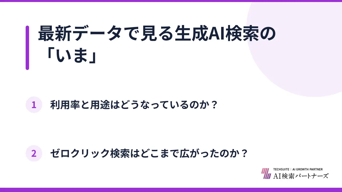最新データで見る生成AI検索の「いま」