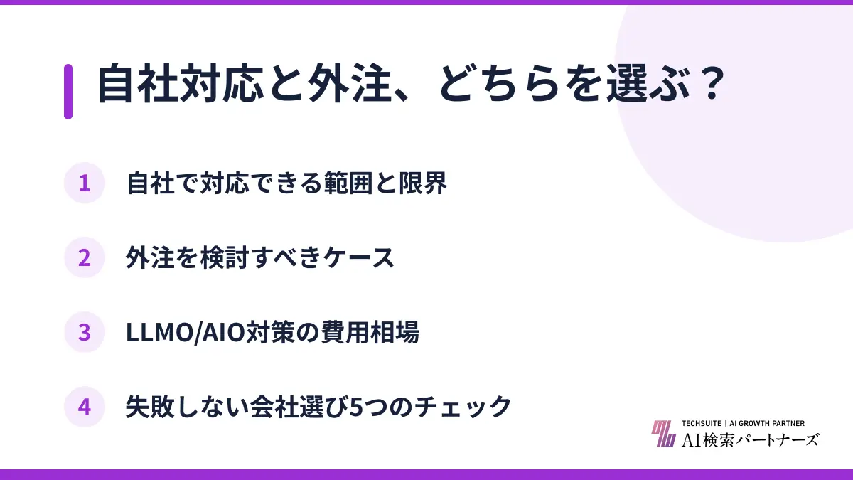 自社対応と外注、どちらを選ぶ？