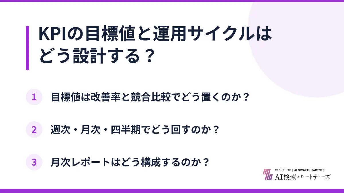 KPIの目標値と運用サイクルはどう設計する？