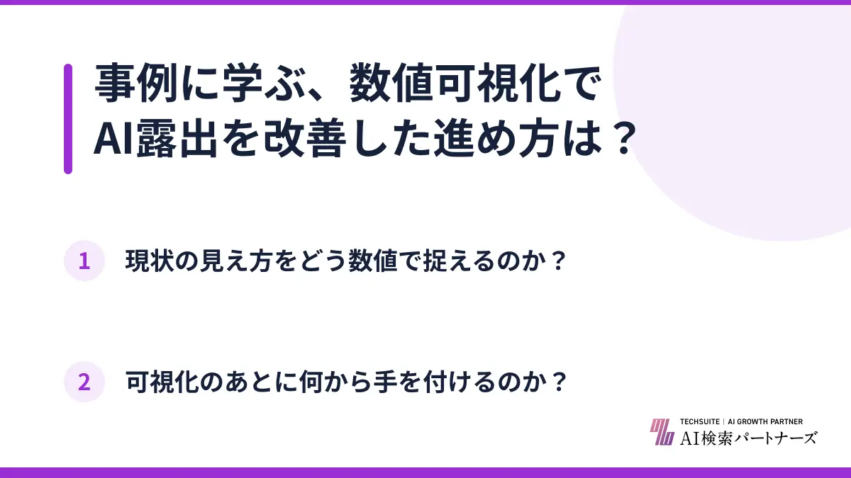 事例に学ぶ、数値可視化でAI露出を改善した進め方は？