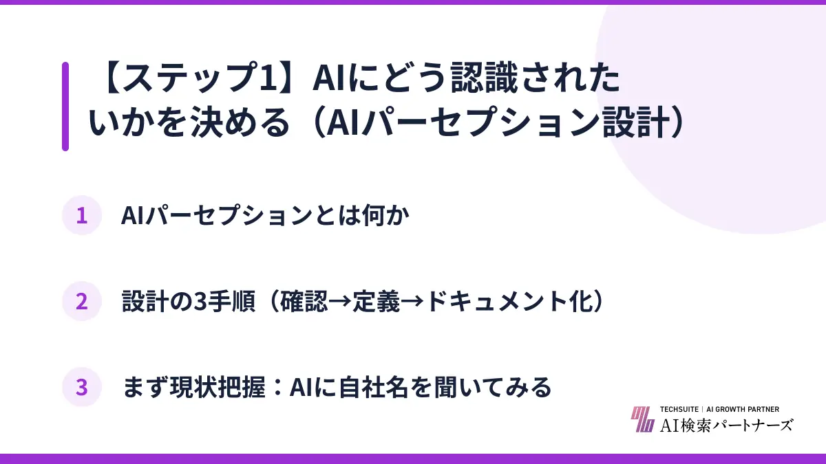 【ステップ1】AIにどう認識されたいかを決める（AIパーセプション設計）