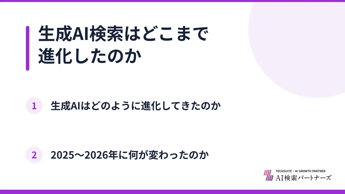 生成AI検索はどこまで進化したのか