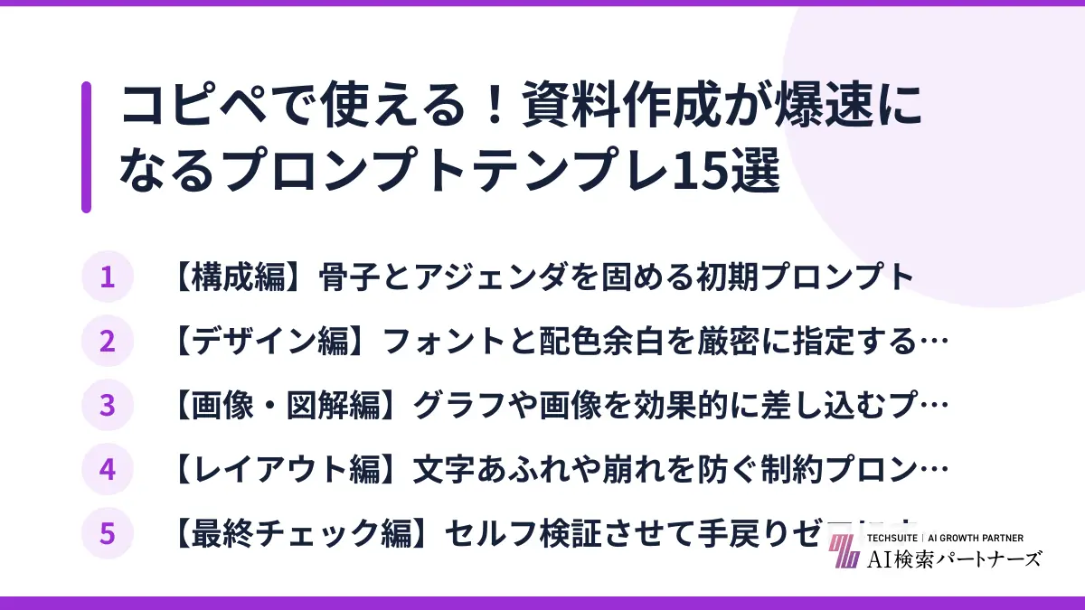 コピペで使える！資料作成が爆速になるプロンプトテンプレ15選