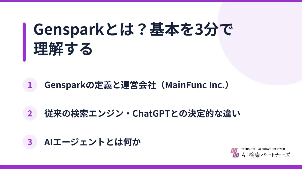 Gensparkとは？基本を3分で理解する