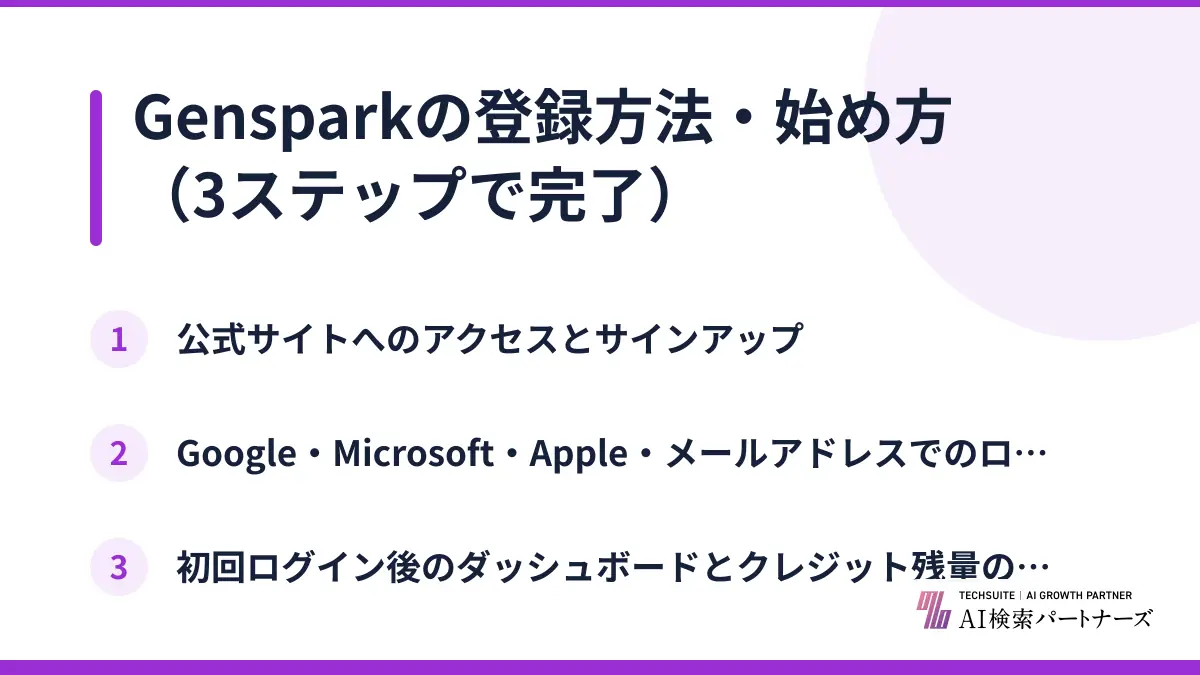 Gensparkの登録方法・始め方（3ステップで完了）