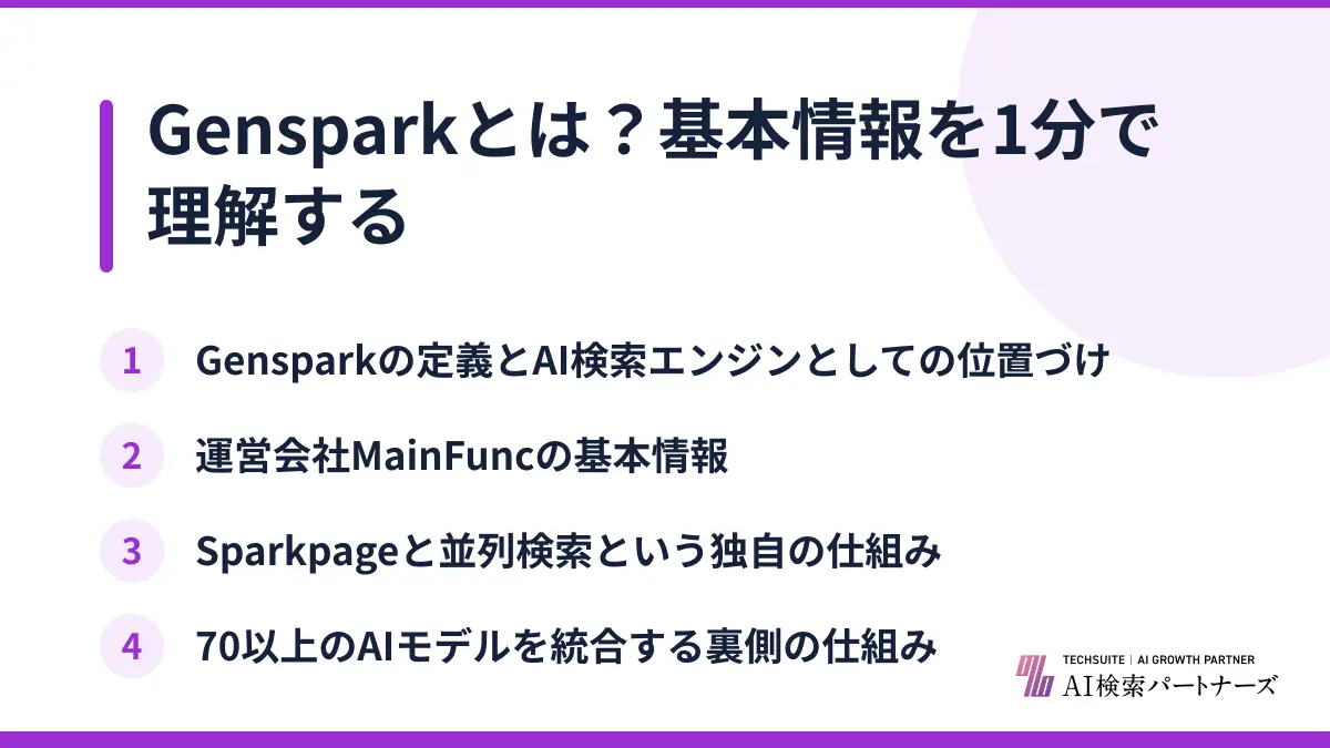 Gensparkとは？基本情報を1分で理解する