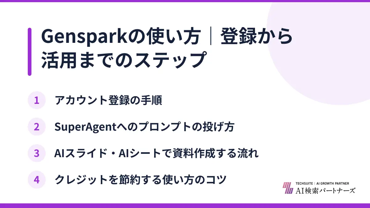 Gensparkの使い方｜登録から活用までのステップ