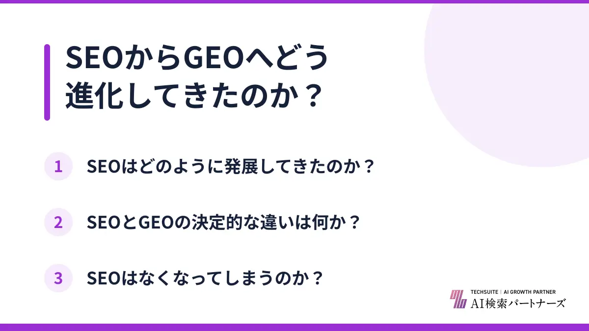 SEOからGEOへどう進化してきたのか？