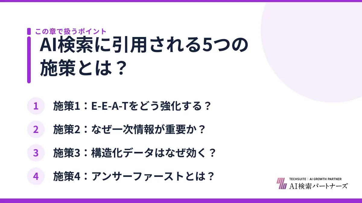 AI検索に引用される5つの施策とは？
