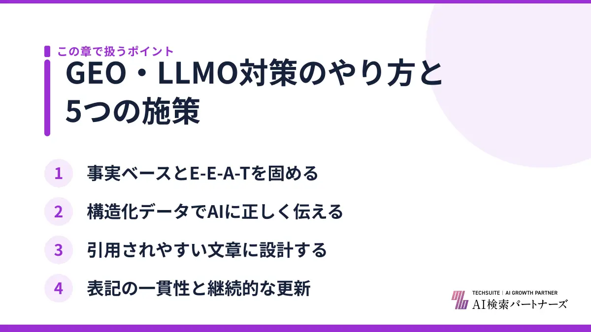 GEO・LLMO対策のやり方と5つの施策
