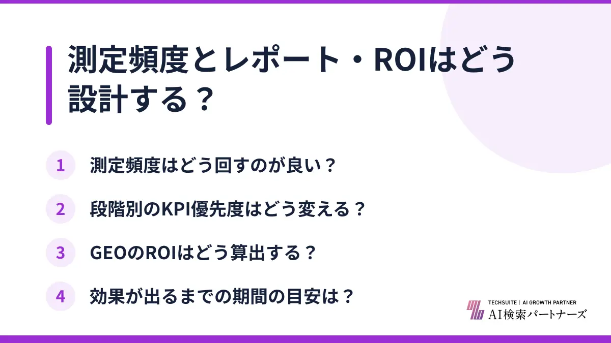 測定頻度とレポート・ROIはどう設計する？