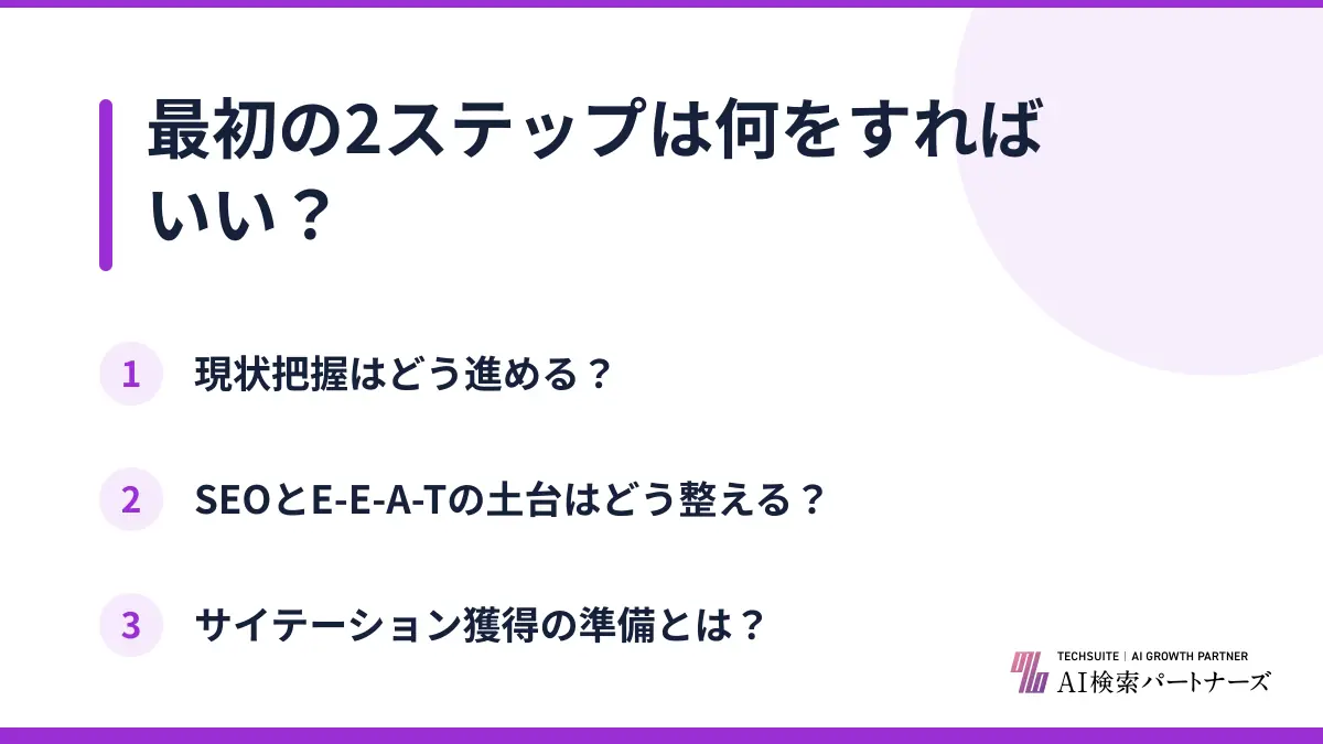最初の2ステップは何をすればいい？