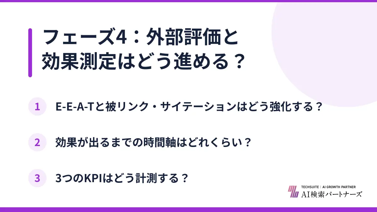 フェーズ4：外部評価と効果測定はどう進める？