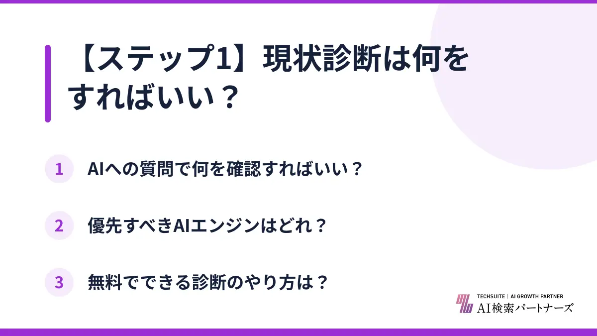 【ステップ1】現状診断は何をすればいい？