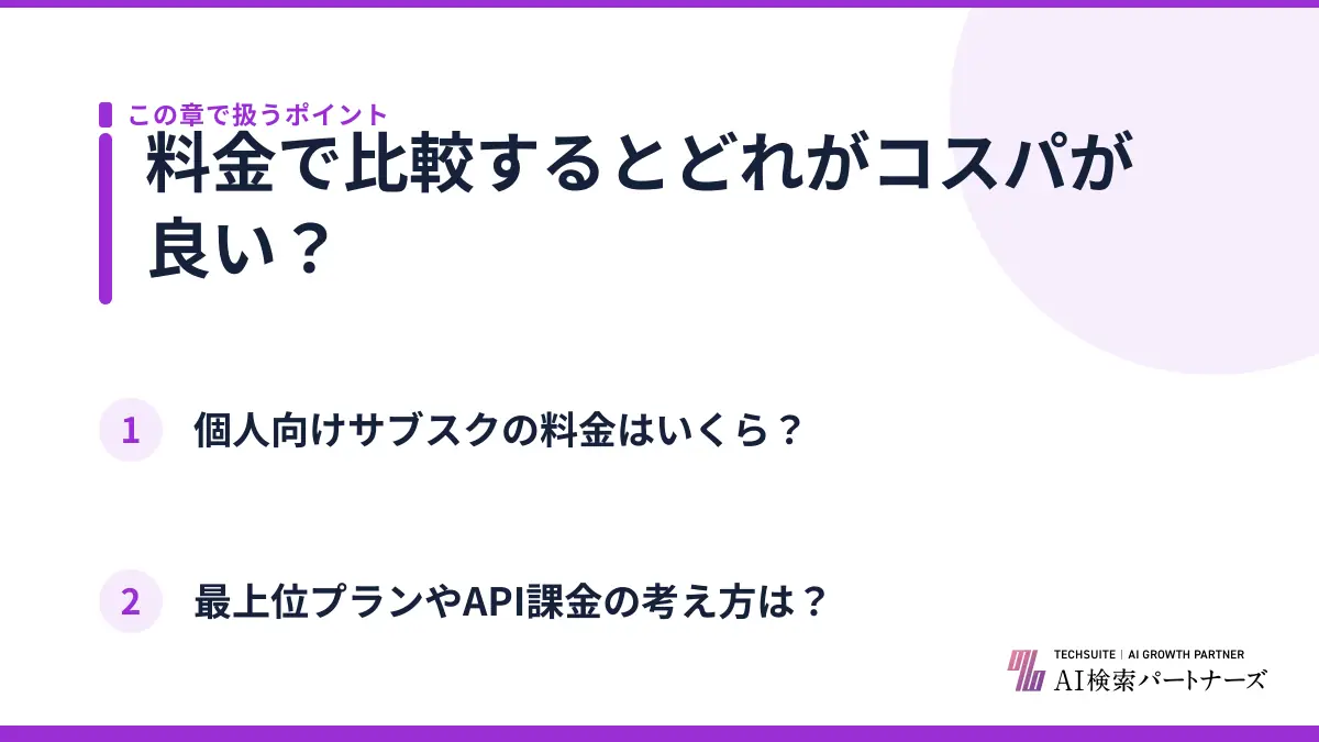 料金で比較するとどれがコスパが良い？