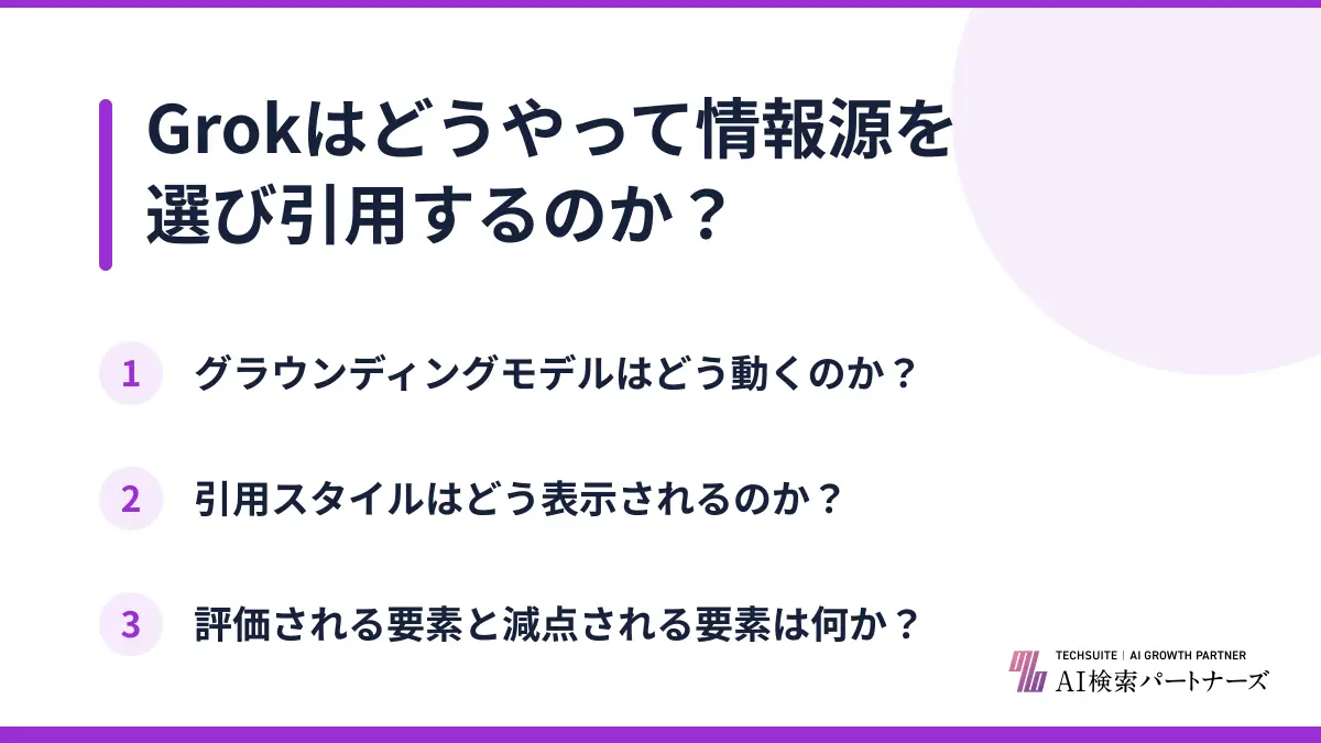 Grokはどうやって情報源を選び引用するのか？