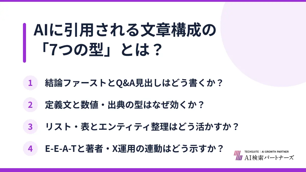 AIに引用される文章構成の「7つの型」とは？