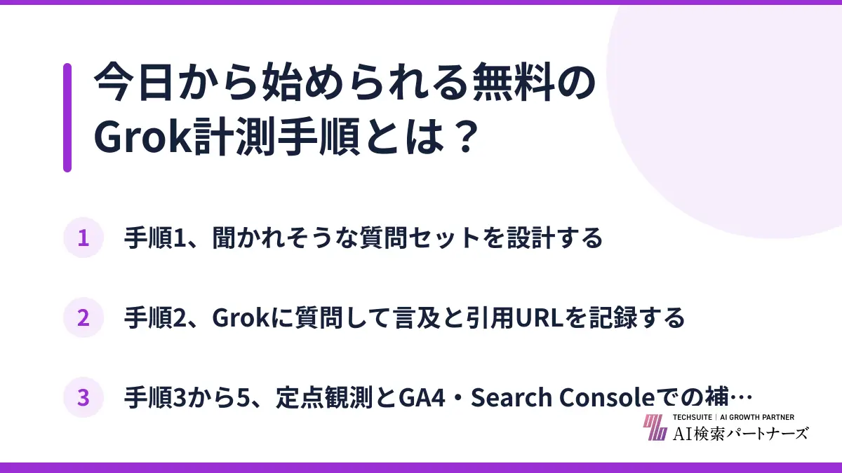 今日から始められる無料のGrok計測手順とは?