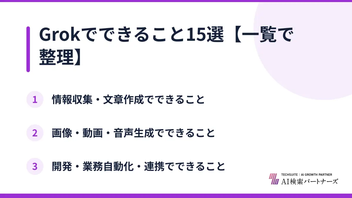 Grokでできること15選【一覧で整理】