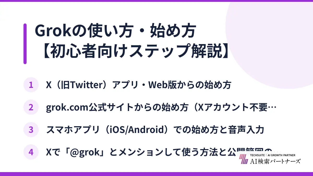 Grokの使い方・始め方【初心者向けステップ解説】