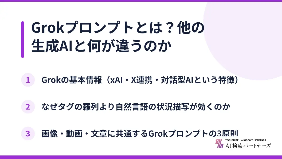 Grokプロンプトとは？他の生成AIと何が違うのか