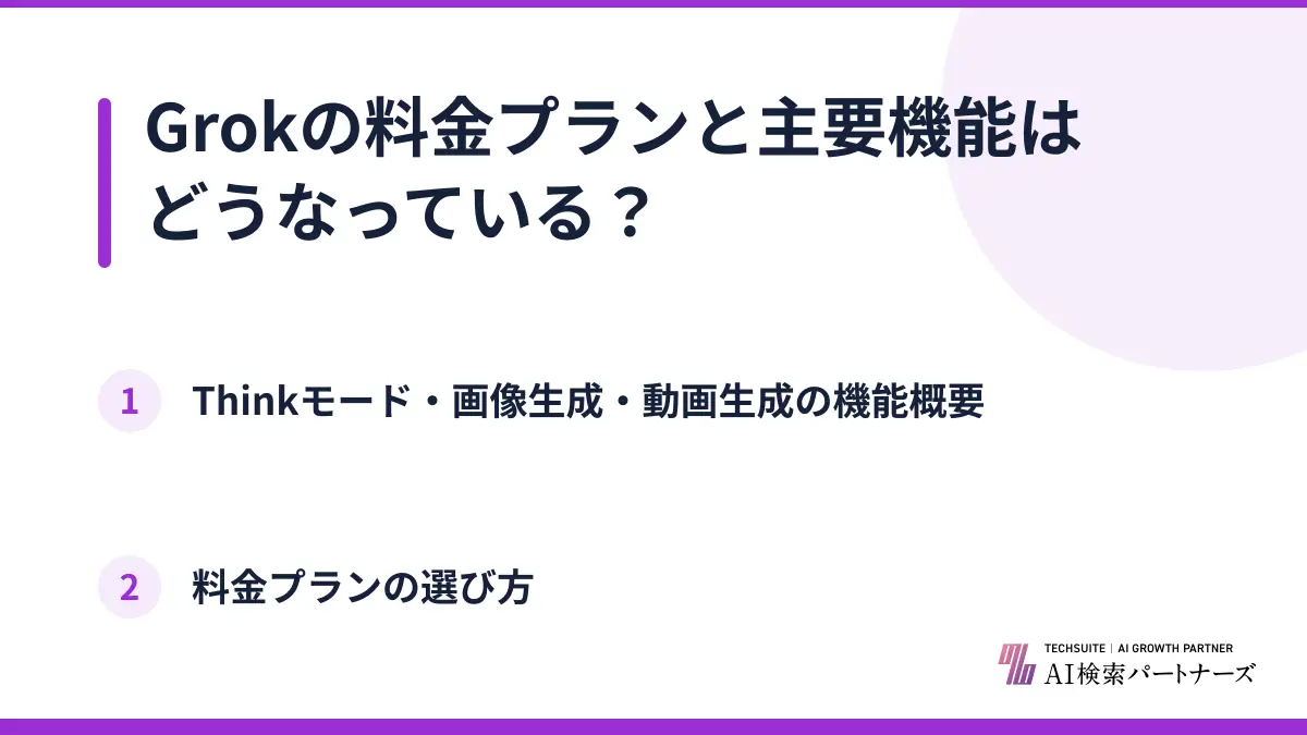Grokの料金プランと主要機能はどうなっている？