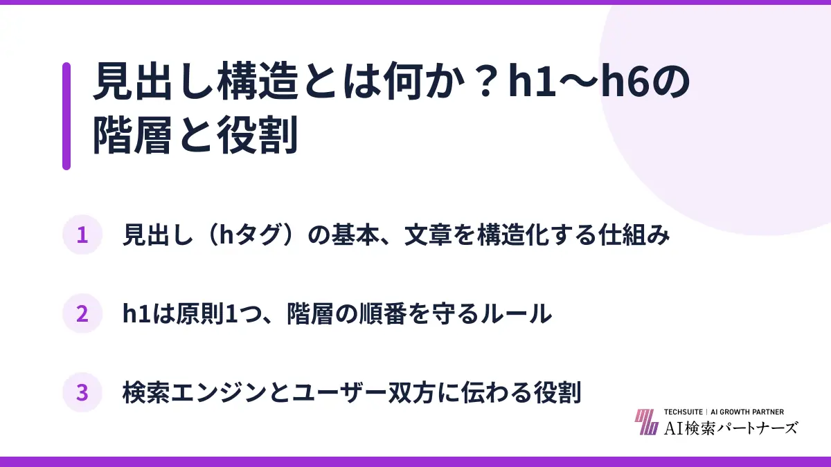 見出し構造とは何か？h1〜h6の階層と役割