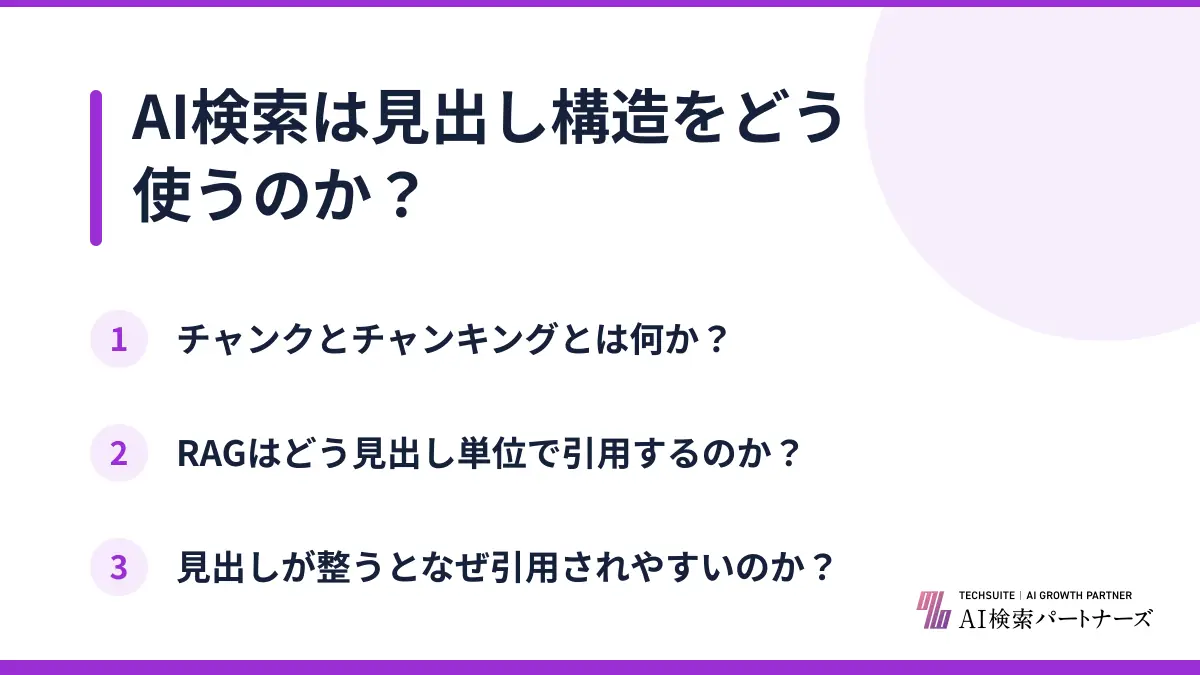AI検索は見出し構造をどう使うのか?