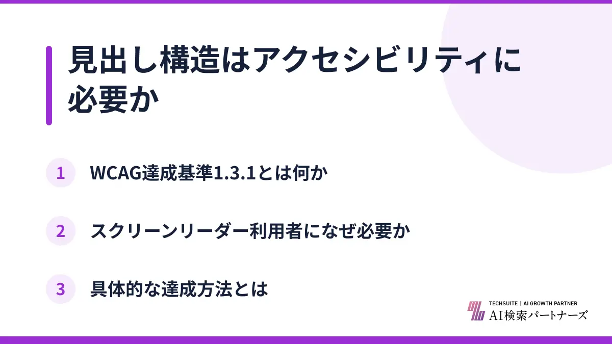 見出し構造はアクセシビリティに必要か