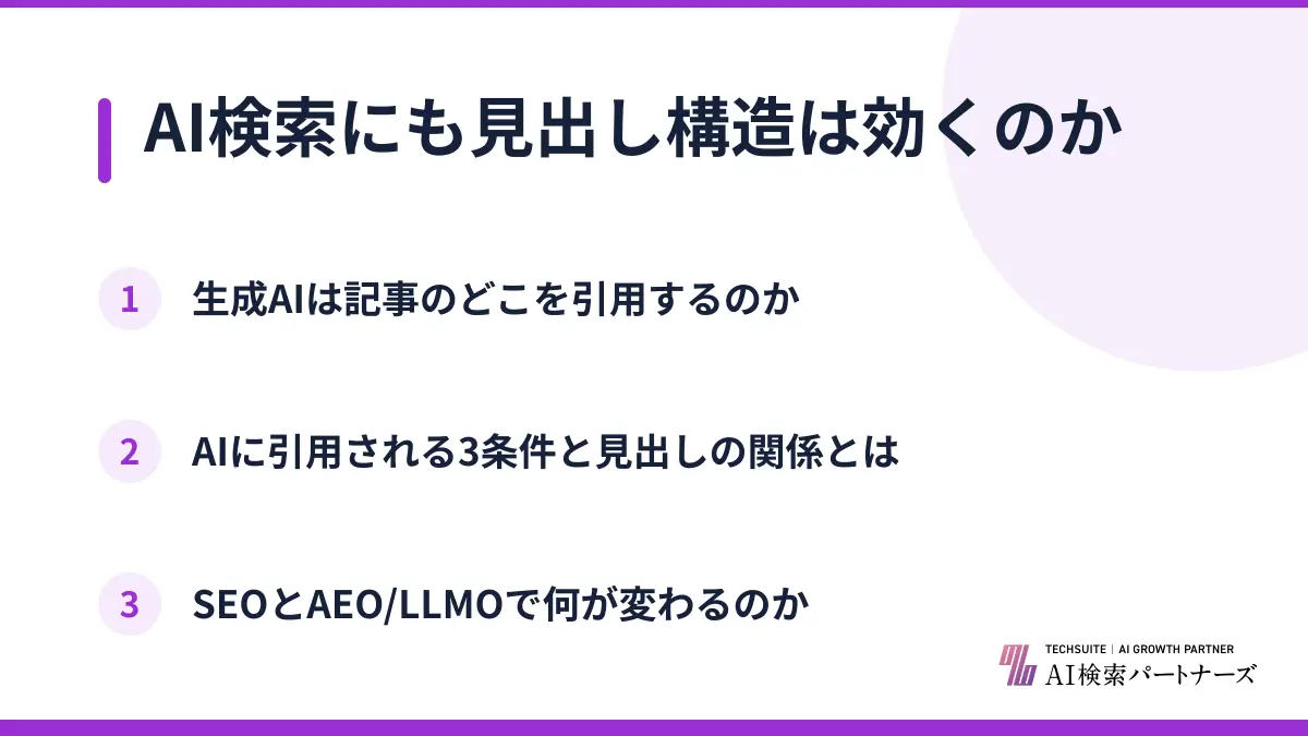 AI検索にも見出し構造は効くのか