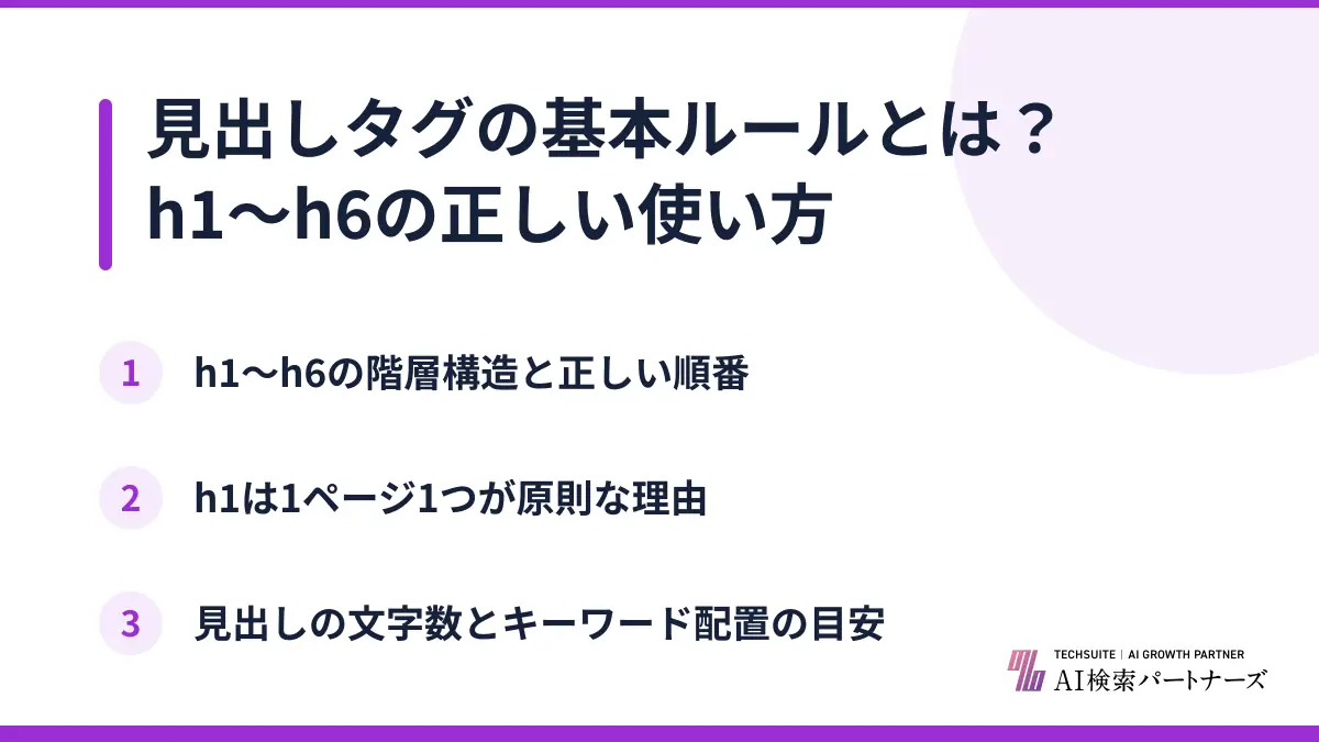 見出しタグの基本ルールとは？h1〜h6の正しい使い方