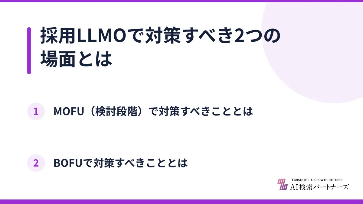 採用LLMOで対策すべき2つの場面とは