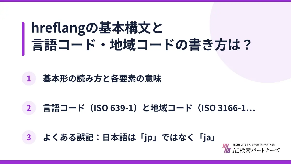 hreflangの基本構文と言語コード・地域コードの書き方は？