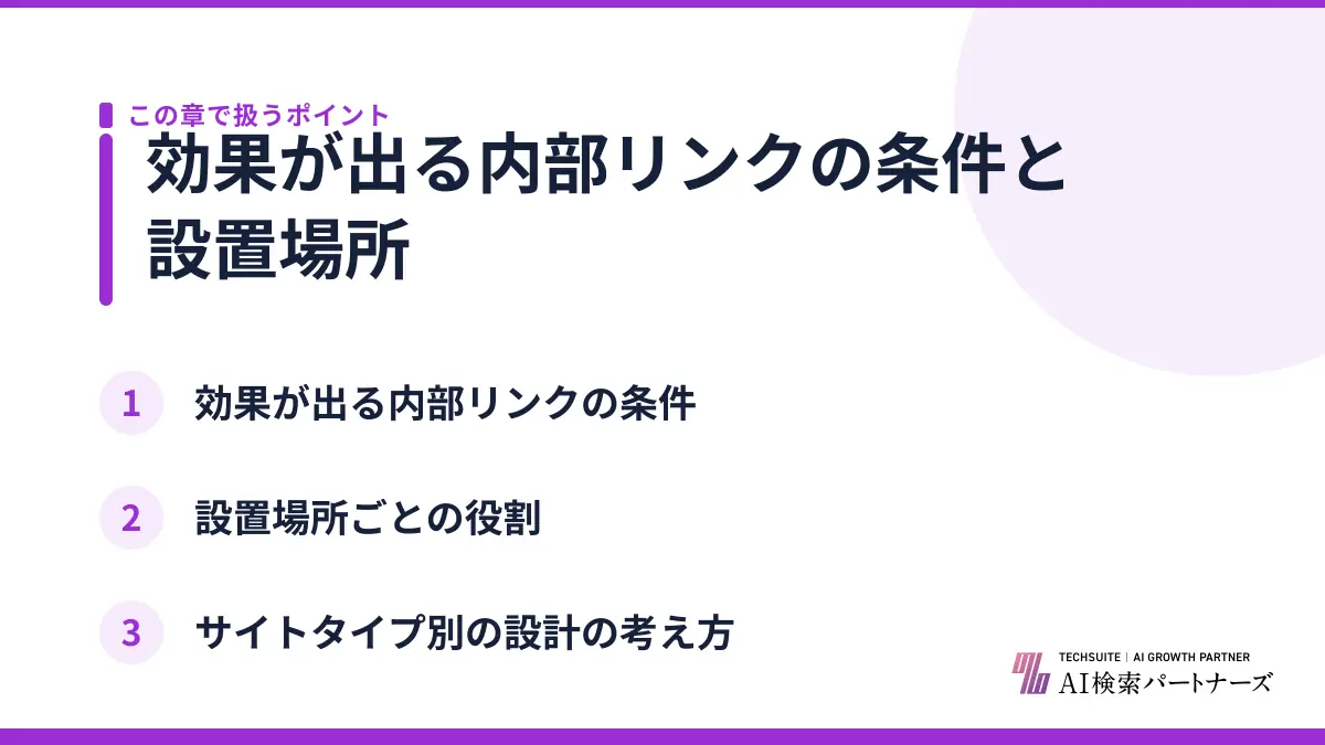 効果が出る内部リンクの条件と設置場所