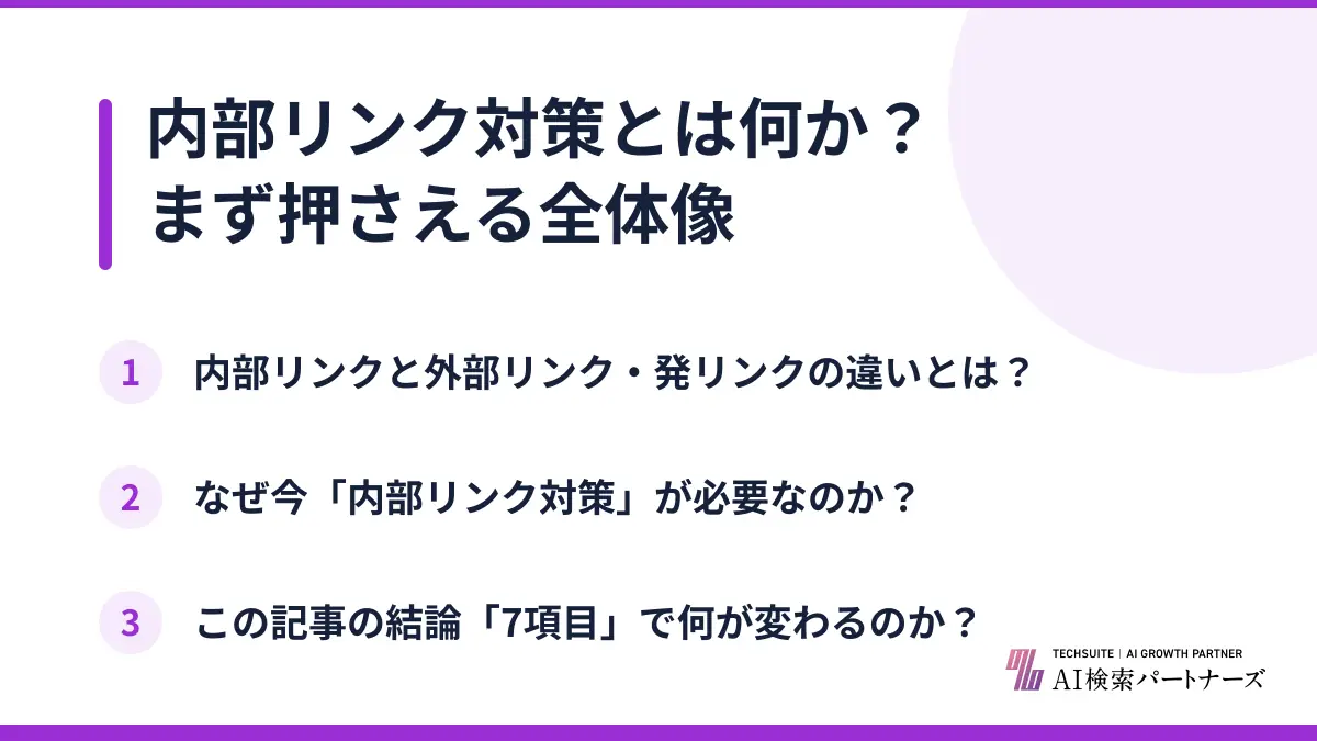 内部リンク対策とは何か?まず押さえる全体像