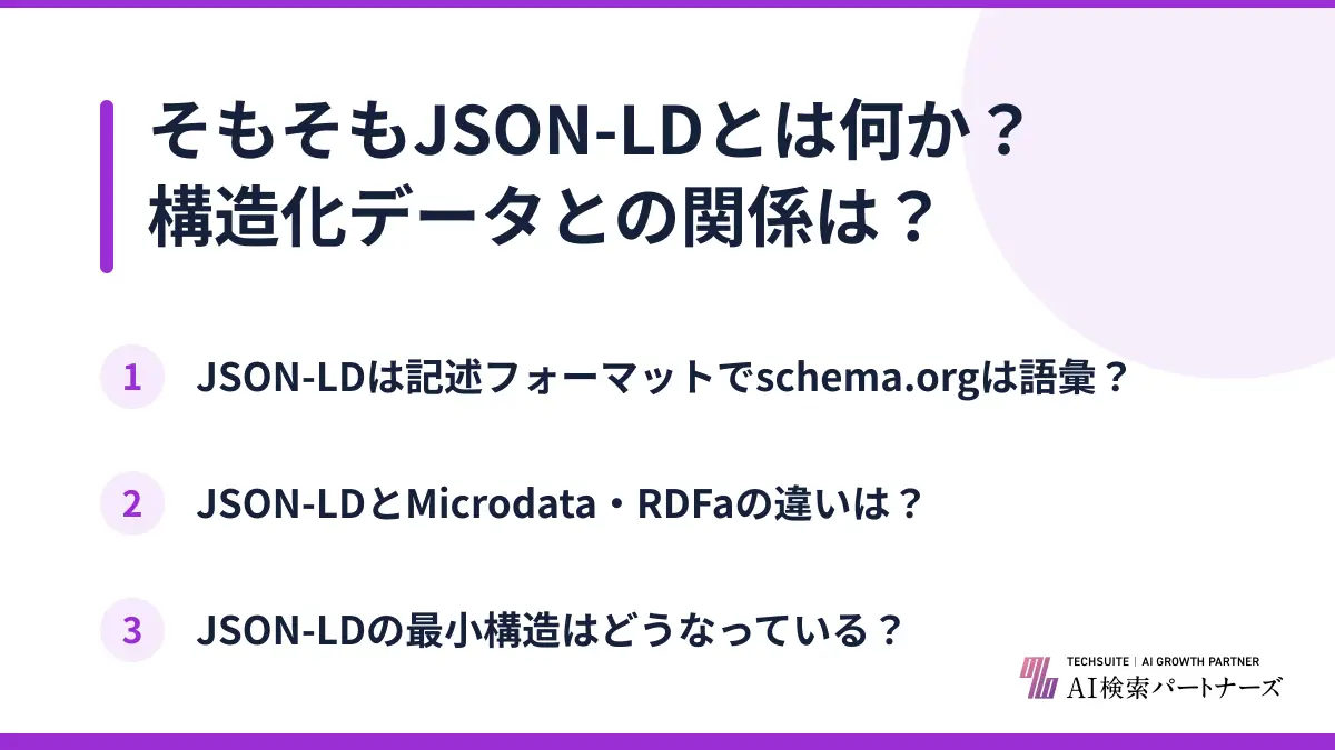 そもそもJSON-LDとは何か？構造化データとの関係は？