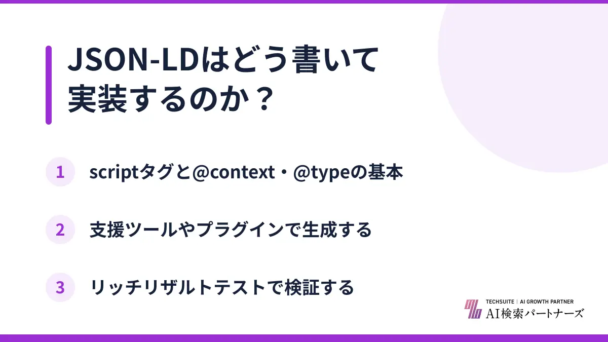 JSON-LDはどう書いて実装するのか？