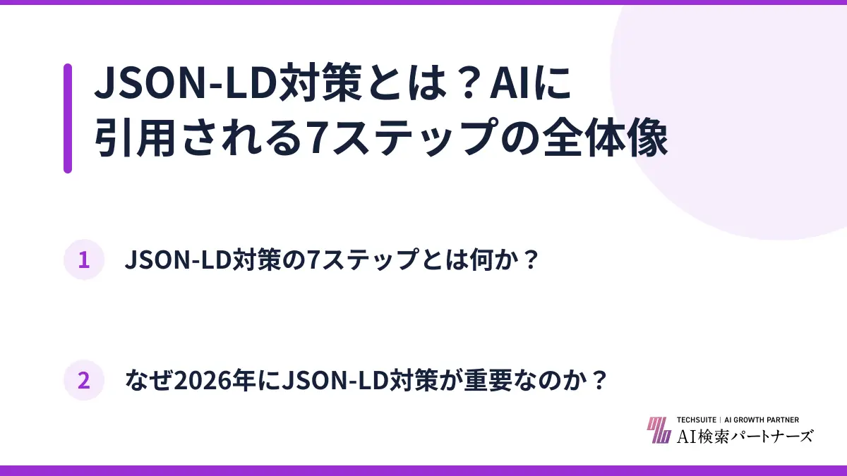 JSON-LD対策とは?AIに引用される7ステップの全体像