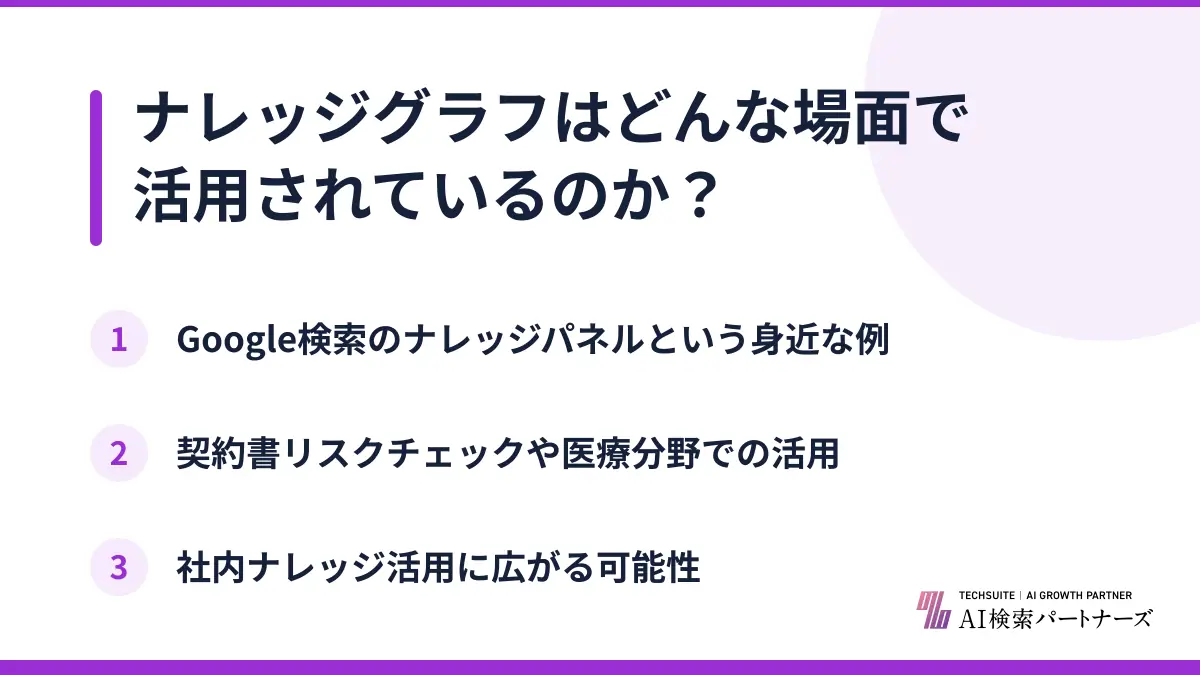 ナレッジグラフはどんな場面で活用されているのか？