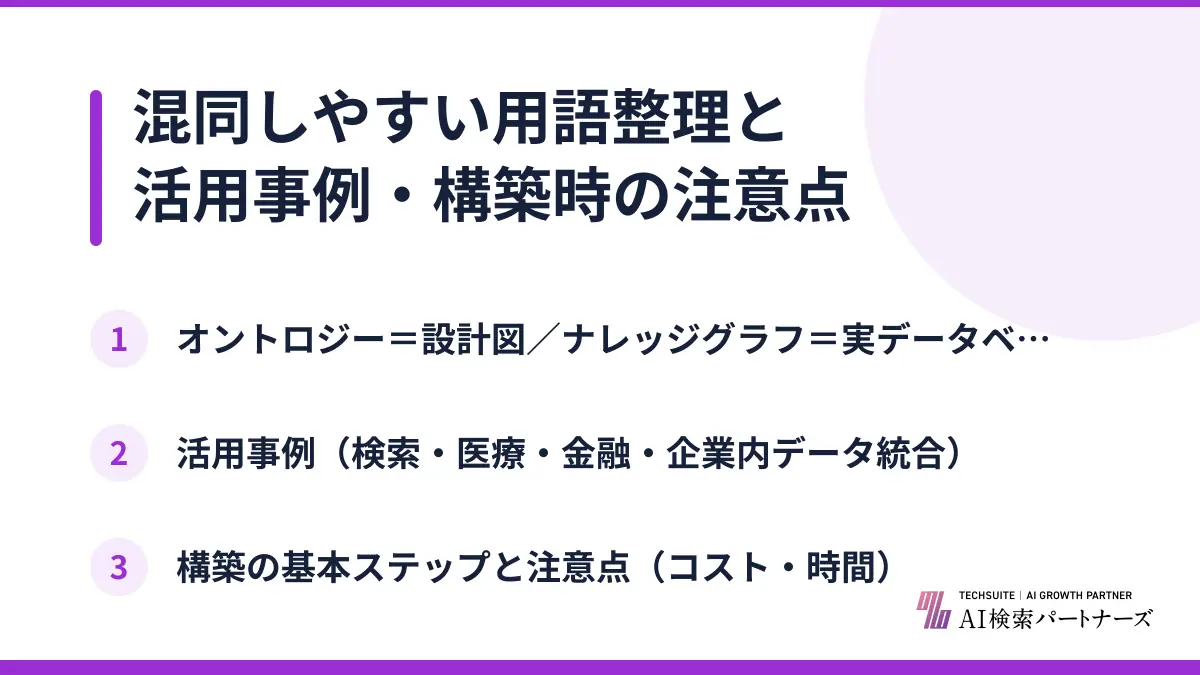 混同しやすい用語整理と活用事例・構築時の注意点