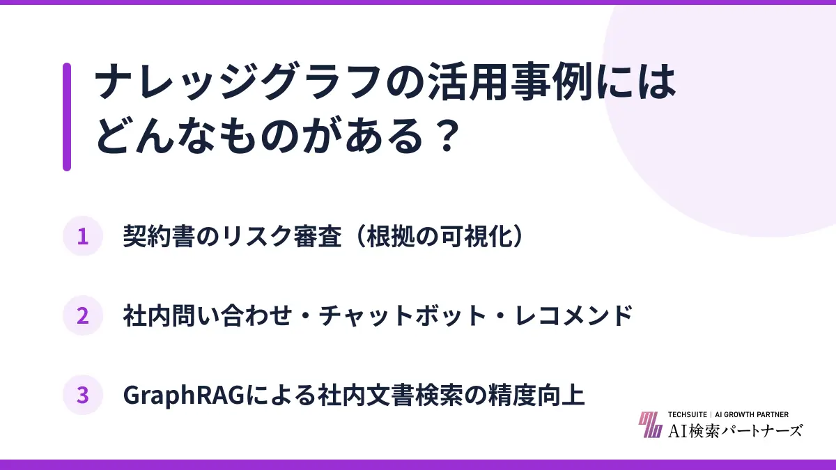 ナレッジグラフの活用事例にはどんなものがある？