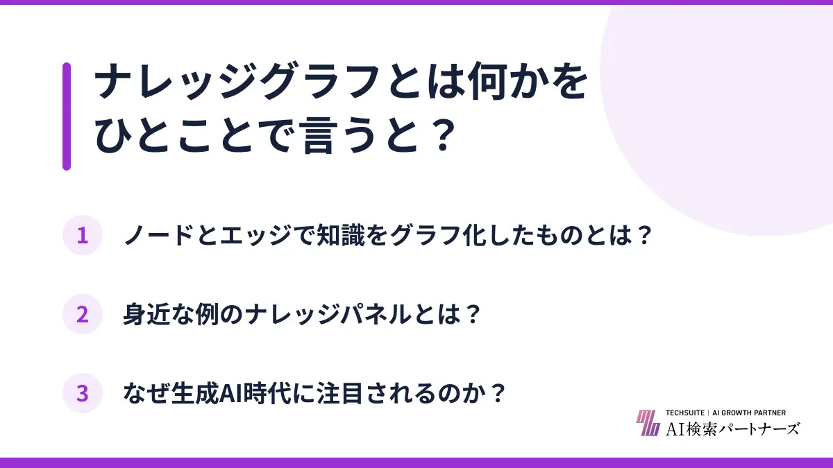 ナレッジグラフとは何かをひとことで言うと?