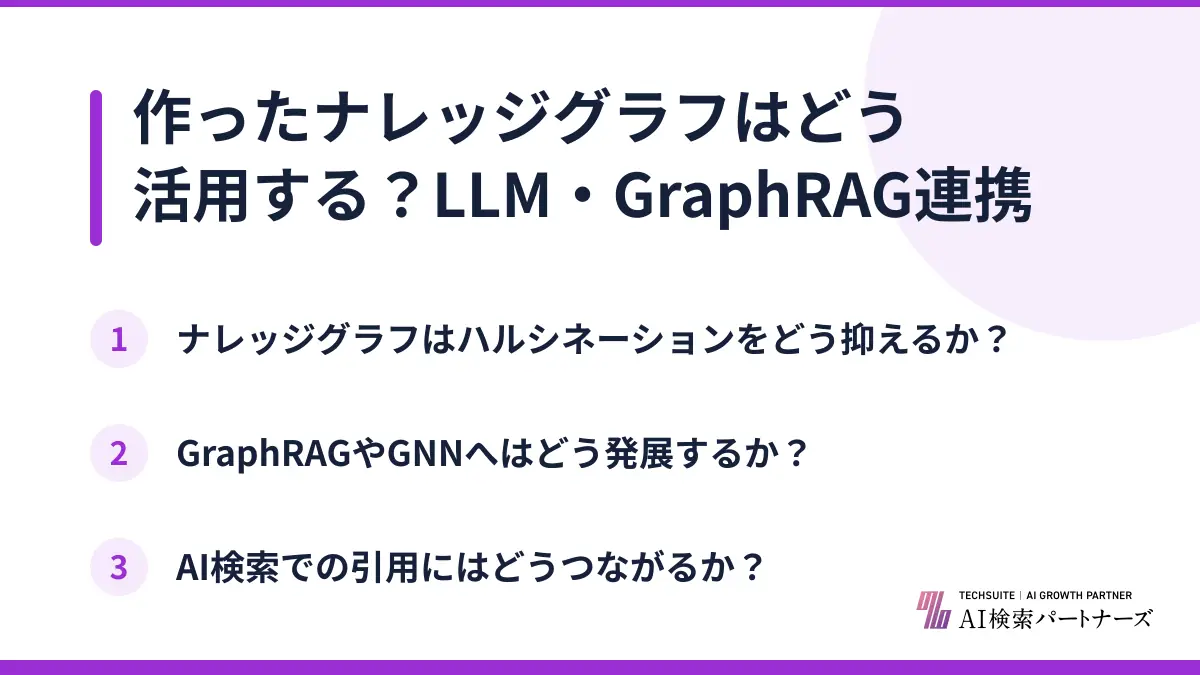 作ったナレッジグラフはどう活用する?LLM・GraphRAG連携