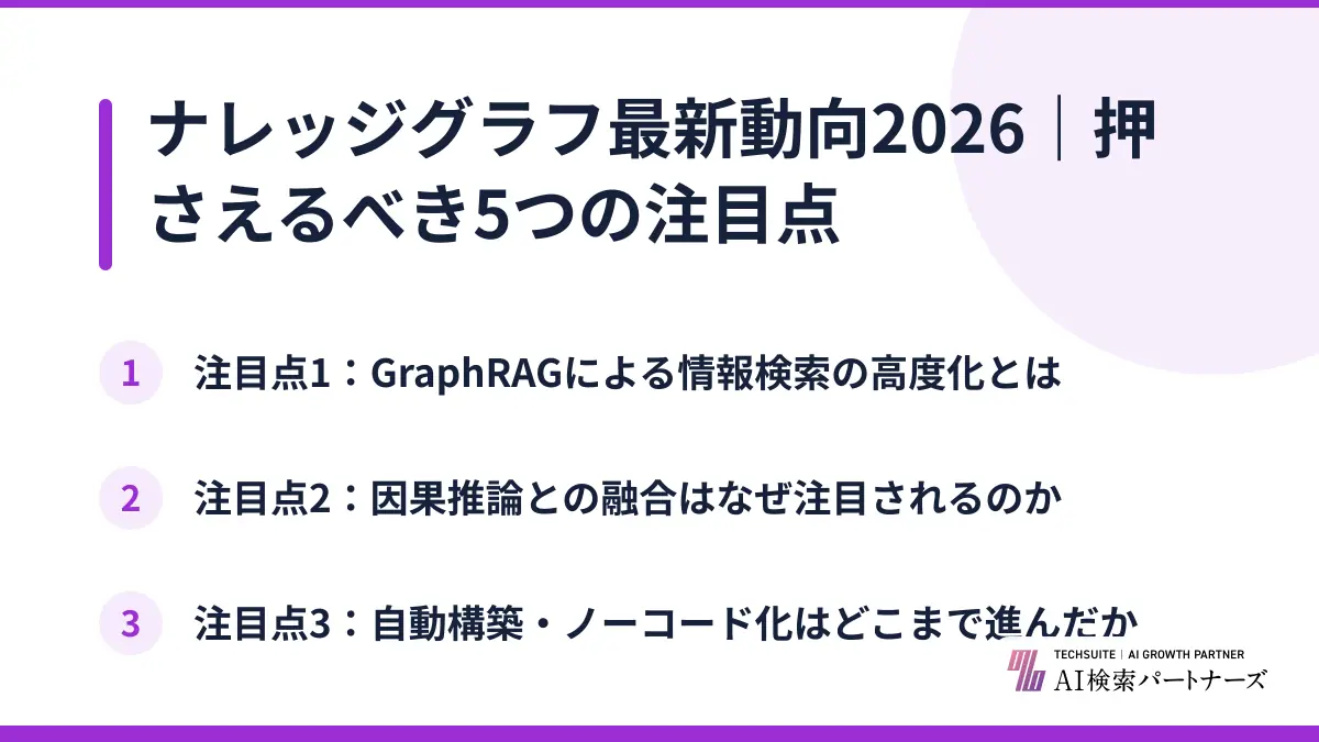 ナレッジグラフ最新動向2026｜押さえるべき5つの注目点
