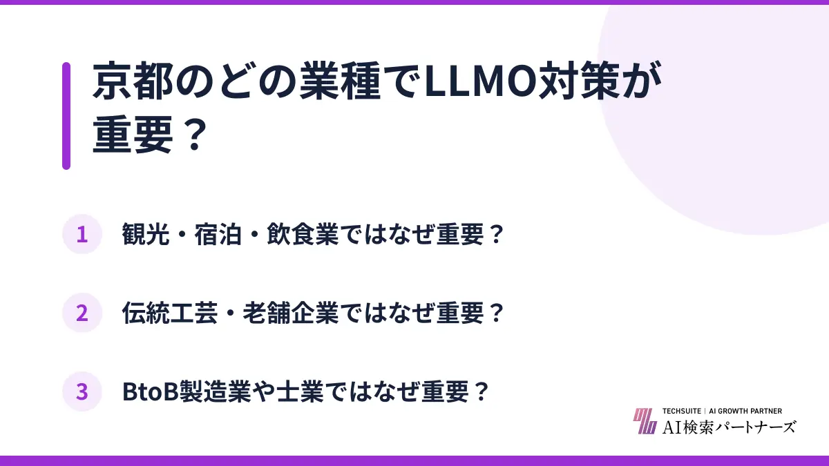 京都のどの業種でLLMO対策が重要？