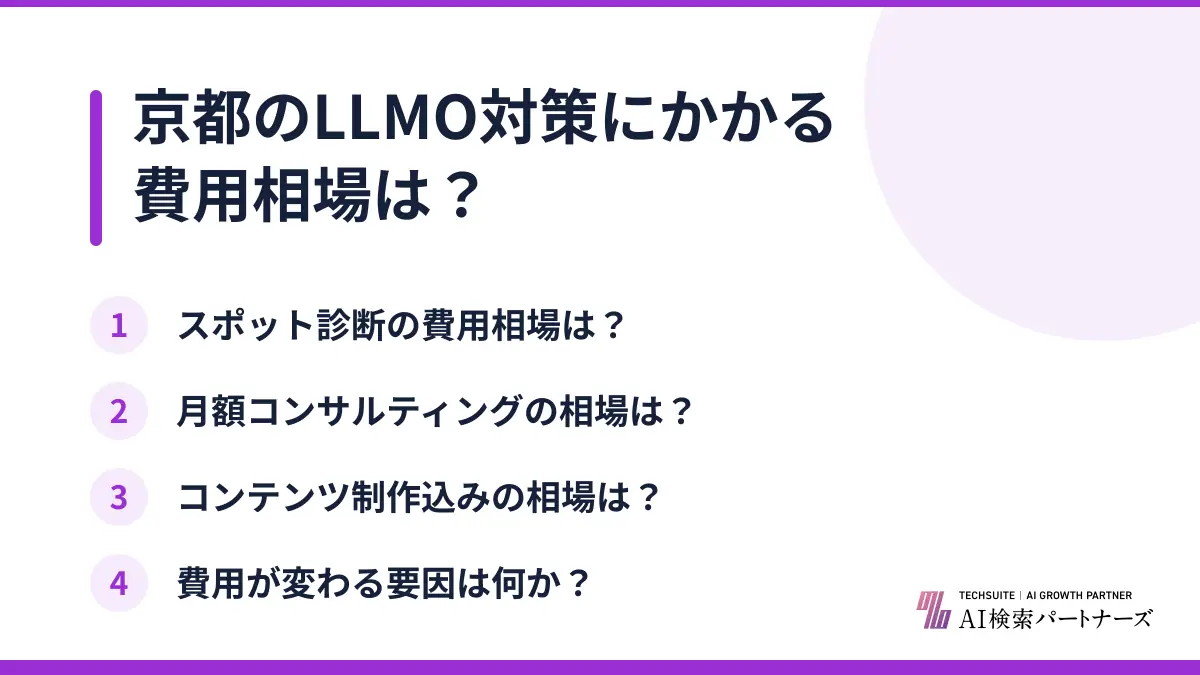 京都のLLMO対策にかかる費用相場は？