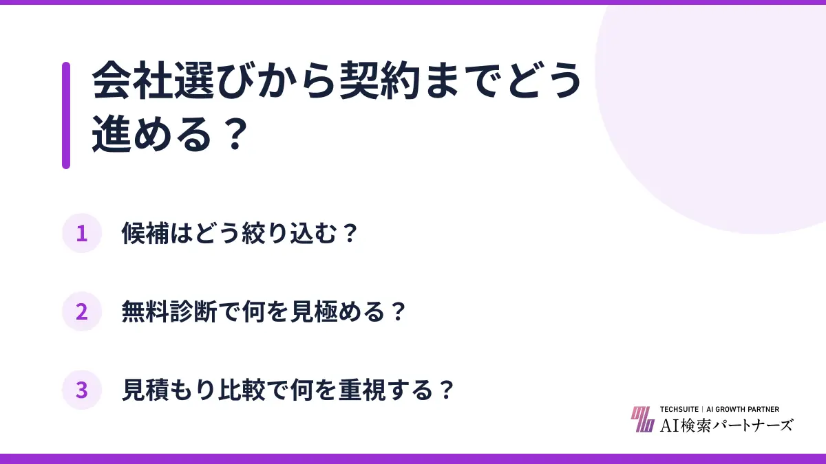会社選びから契約までどう進める？