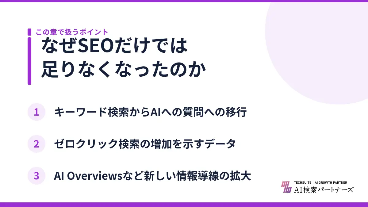 なぜSEOだけでは足りなくなったのか