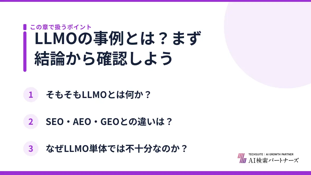 LLMOの事例とは？まず結論から確認しよう