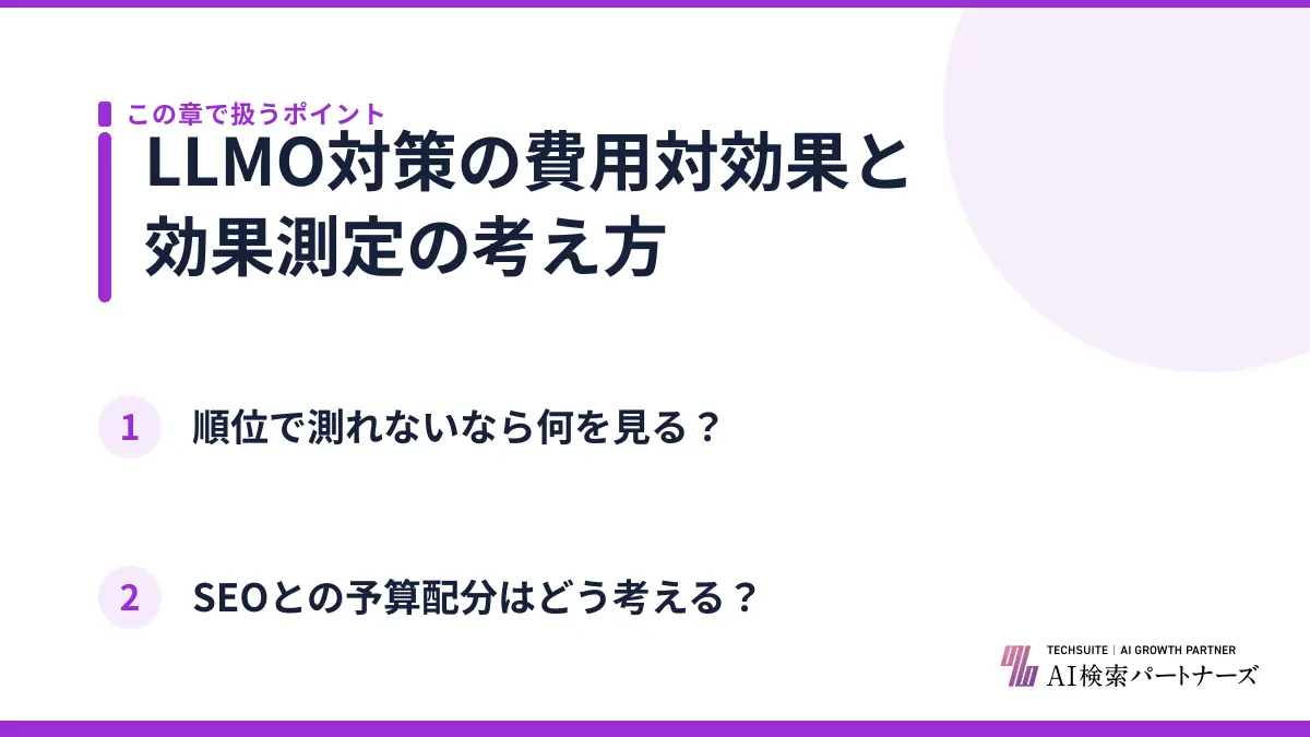LLMO対策の費用対効果と効果測定の考え方